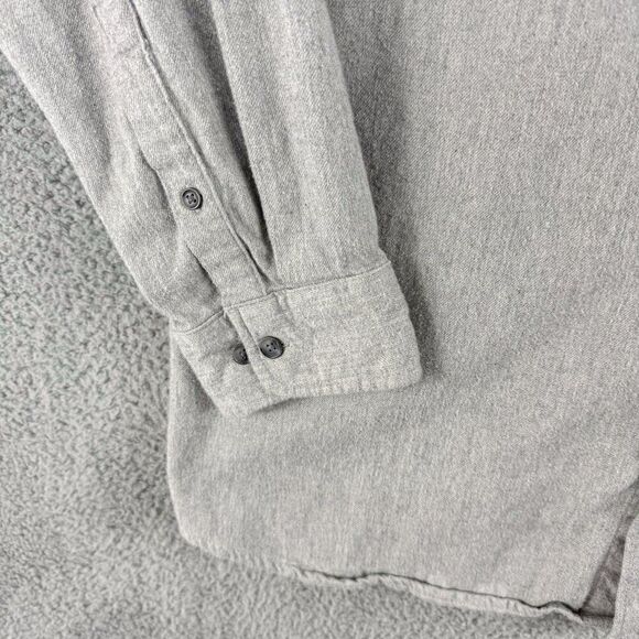 Lands End Flannel Shirt Mens XXL Gray Chamois Casual Outdoor Camping‎ Fishing - Picture 5 of 11